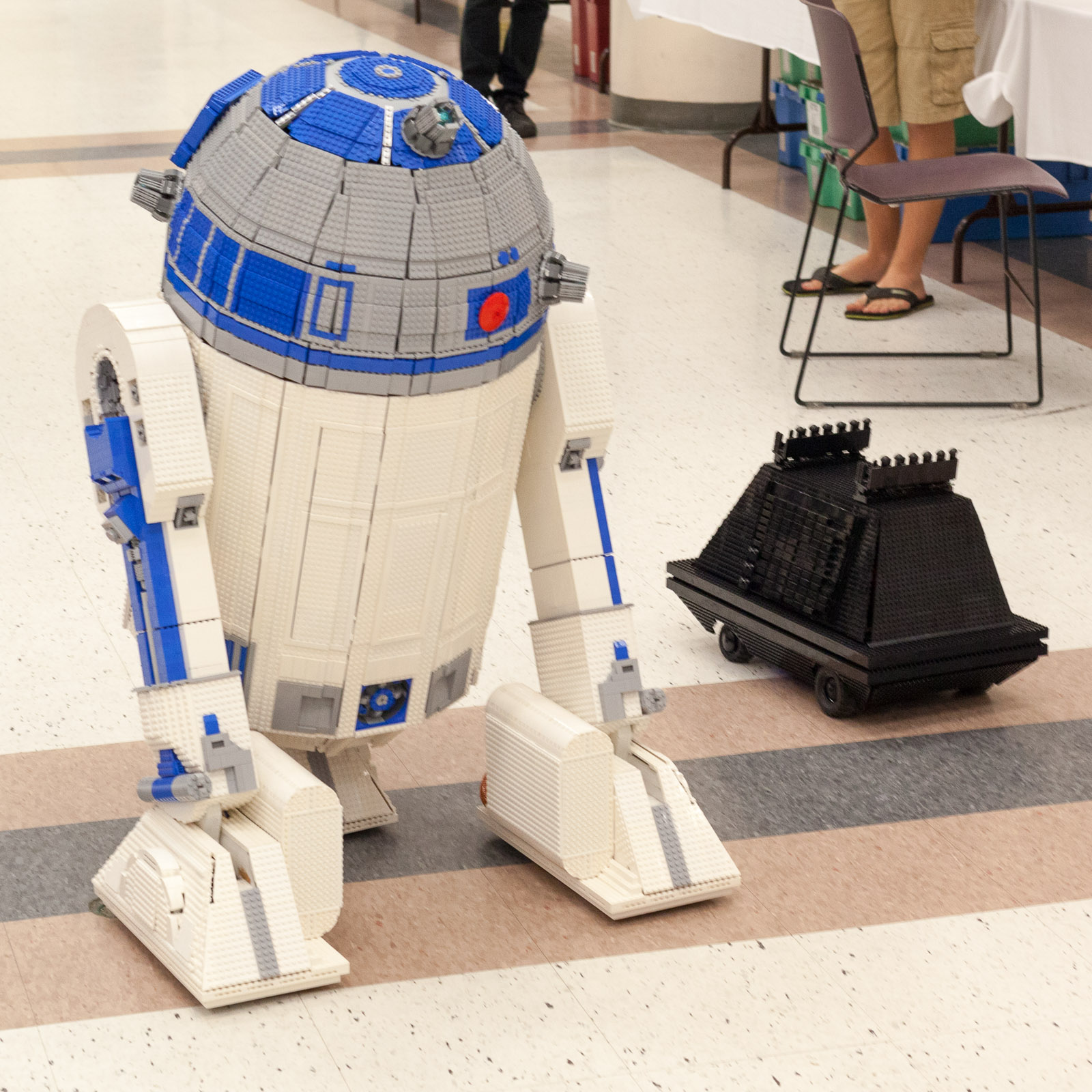 Life-size R2D2 has a Mouse droid friend.  Both are remote-controlled! (By Shawn Steele & family)